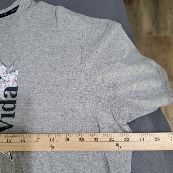 ARTURO CALLE Women's XL Graphic T-Shirt Gray Floral - Picture 6 of 9